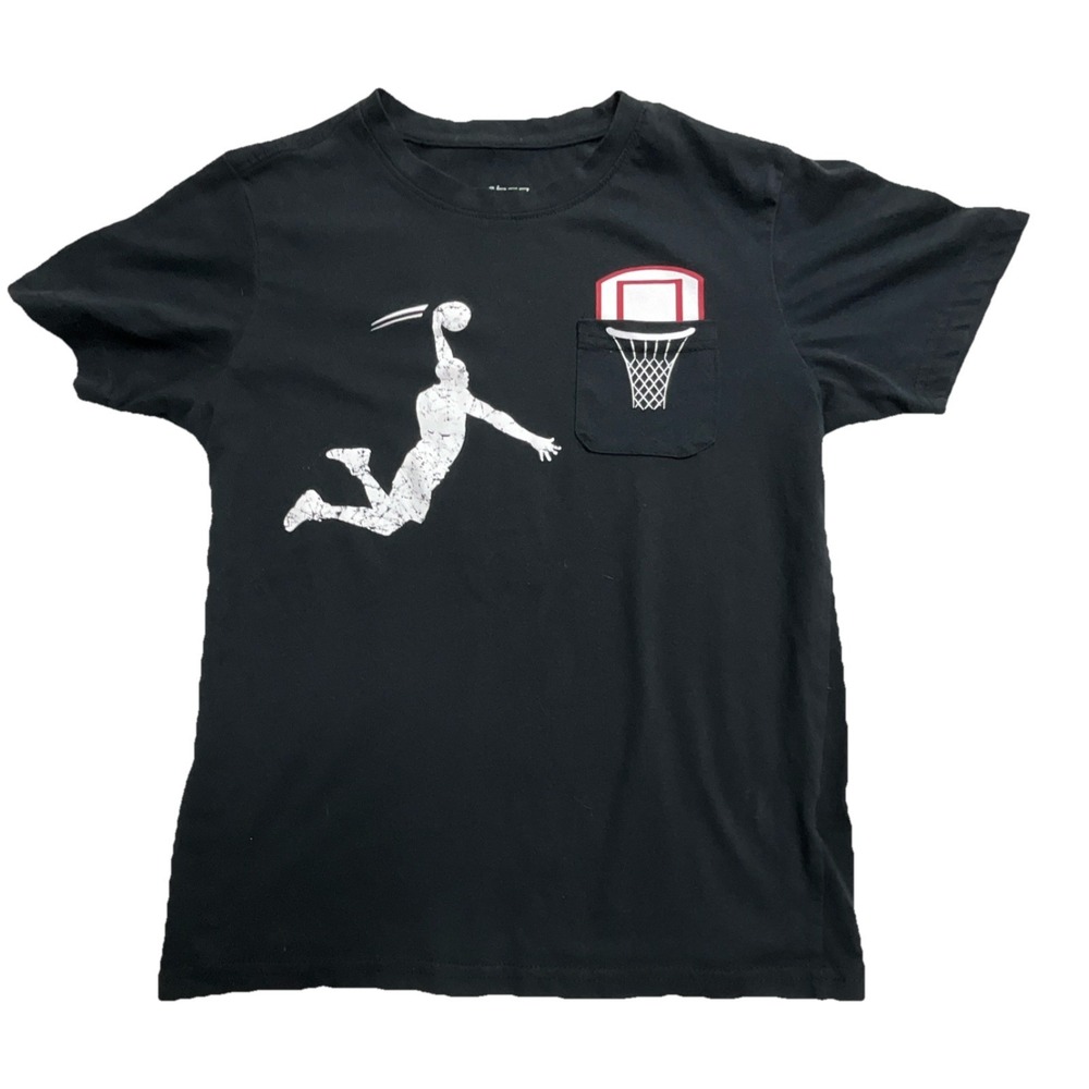 BCG Boys Black Basketball Graphic Pocket T-Shirt M (10-12) Crewβ Neck